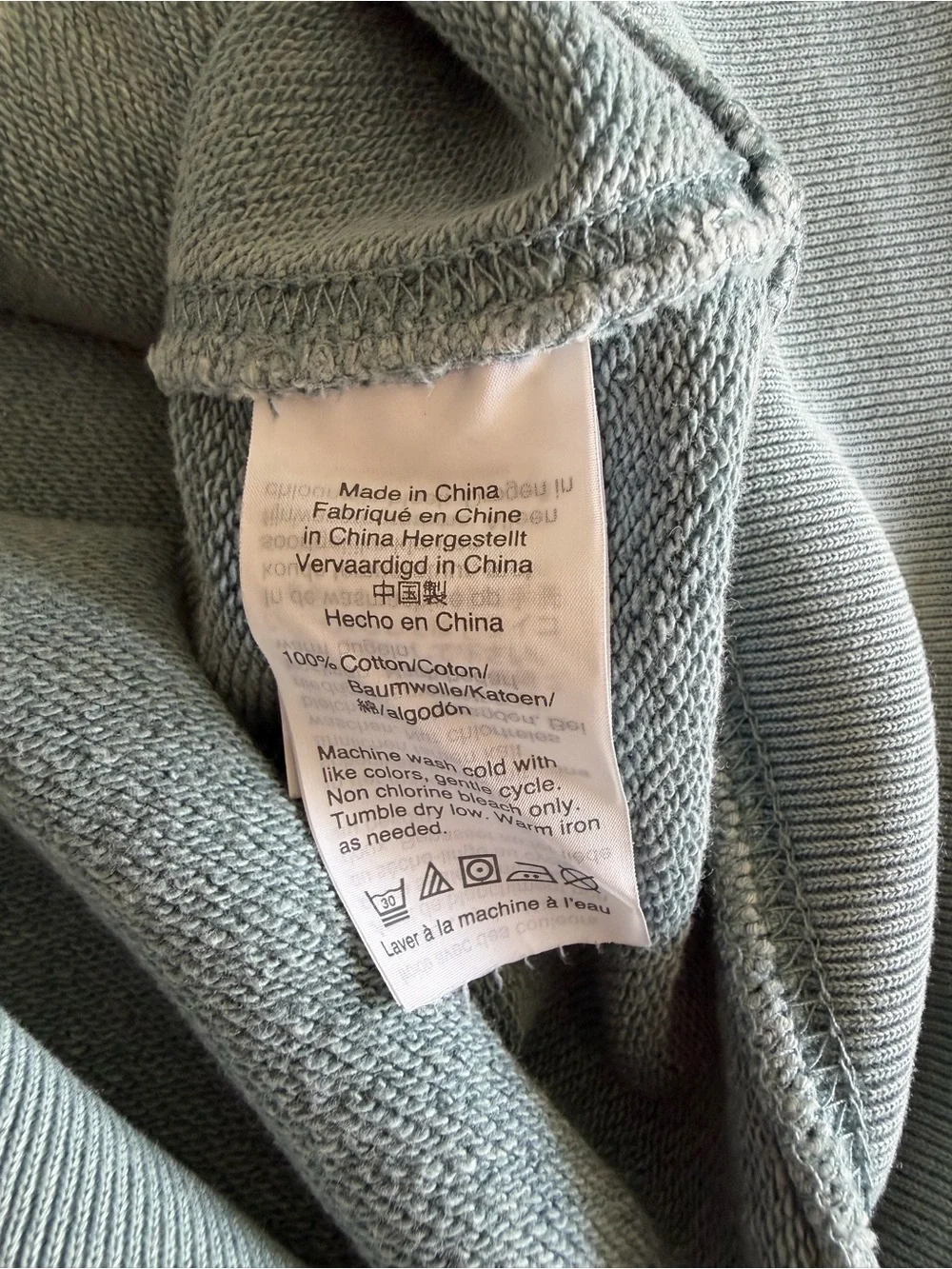 J. Crew Light Sage Green Vintage Fleece Zip Hoodie